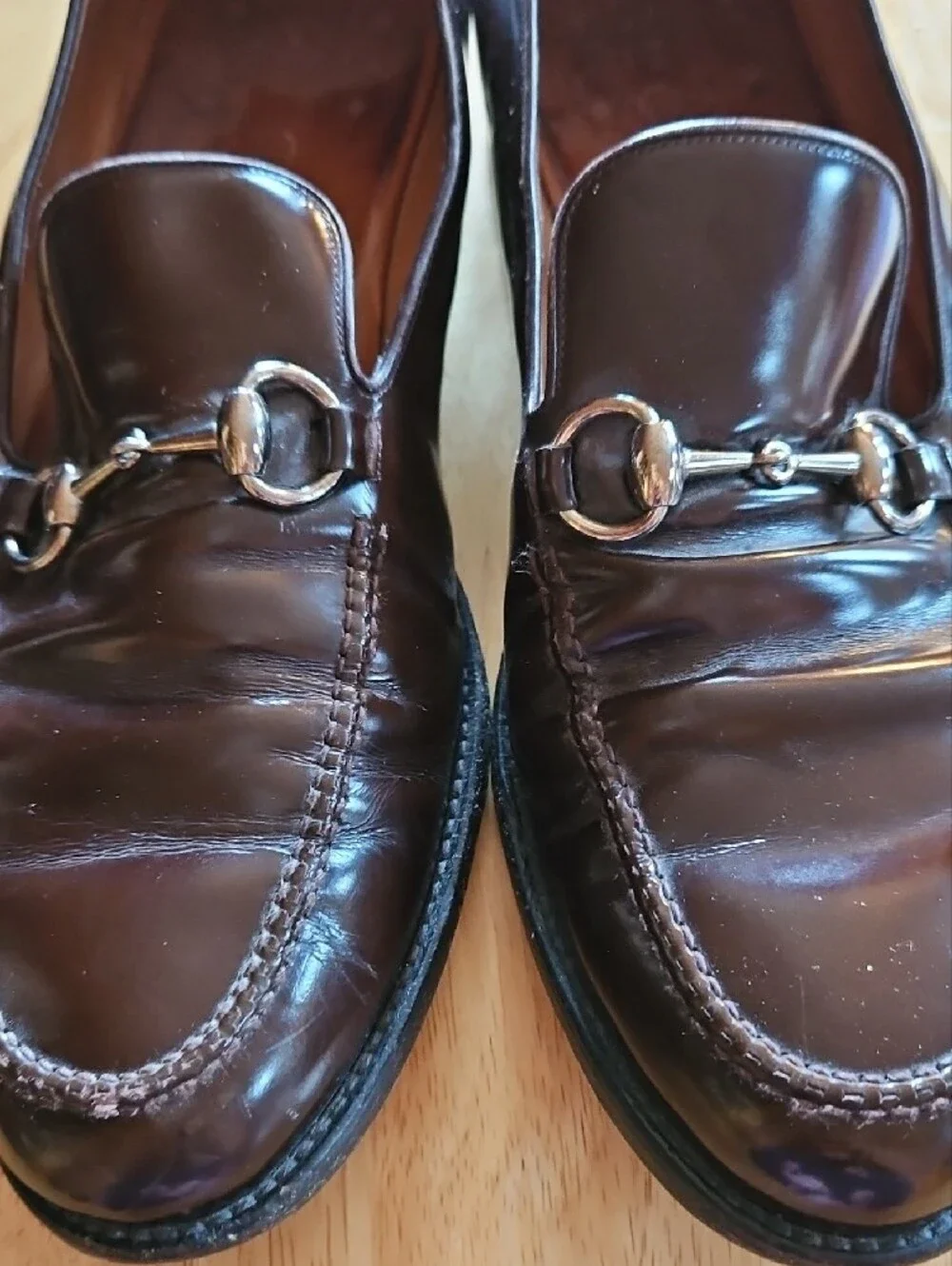 Gucci Brown Leather Horsebit Loafers